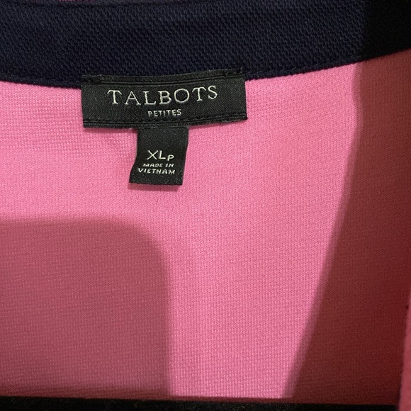 Talbots Barbie pink and blk trim ptp 19 length 36. Cotton - Picture 2 of 4